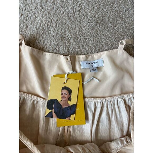 Kika Vargas Textured Empire Waist Midi Dress size 1X Cream Sleeveless - Picture 5 of 11